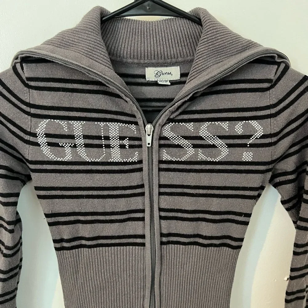 GUESS Zip Up Sweater - Picture 2 of 6